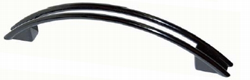 B057 Greep afst.128mm Zwart Glanzend