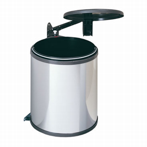 Hailo Big-Box 15 liter afvalemmer rvs-donkerbruin.