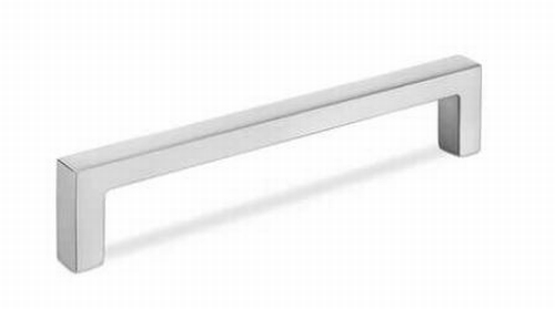 Greep vierkant Inox look boorafstand 128mm