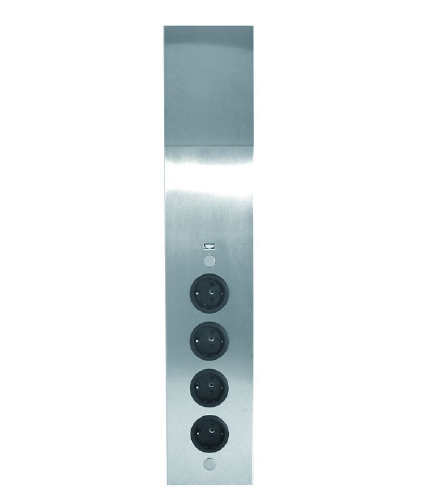 Energie-hoekzuil 4ST stopcontact rvs - Met USB lader.