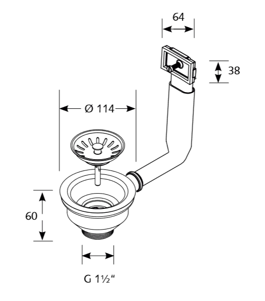 3½ inch Korfplug met overloop