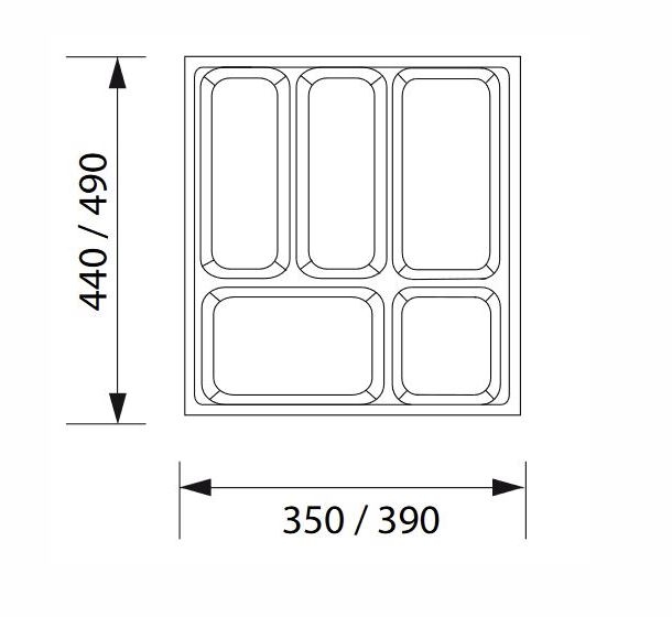Bestekindelingen Linea. (brxd) 390 x 490 mm. Antraciet