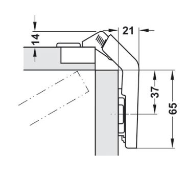 Blum hoekkastscharnier voor 90° hoeken, set van 3