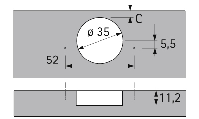 Hettich hoekkastscharnier voor 90° hoeken, set van 2