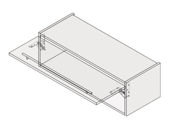Set Liftbeslag L & R voor klepdeur naar boven openend