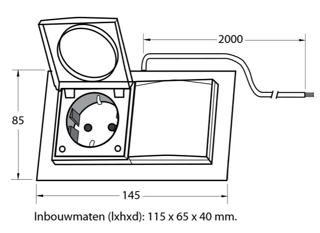 B olie Kader boeket Doeco Fronti inbouw stopcontact rvs - (per stuk)